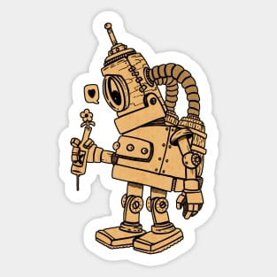 Robot yellow in love Sticker